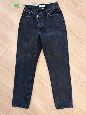 Abercrombie & Fitch Charcoal Black High-Rise Dad Jeans